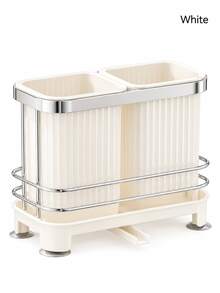 Dish Drainer Rack, Self-Draining Chopstick & Spoon Storage Basket, Household Kitchen Countertop Utensil Tray - Multicolor - View 11