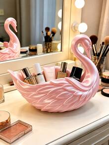 Swan Shaped Storage Tray, Suitable For Entryway Keys, Desk Decor Or Jewelry Storage (Rings, Earrings, Necklaces), Perfect For Vanity Accessory Storage Or Fashionable Bathroom Countertop Decor, Suitable For Living Room, Bedroom And Office - Multicolor - View 14