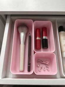 Kotak Organizer Laci yang Dapat Disesuaikan, Kompartemen Penyimpanan Kosmetik yang Terbagi, Baki Organizer Lipstik dan Kuas Makeup untuk Meja Rias, Baki Penyimpanan Barang Kecil di Meja Kerja - MultiWarna - View 5
