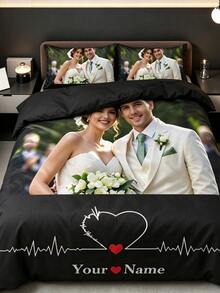1 Customized Bedspread (Without Core), Breathable And Personalized, With Customizable Names/Text, Suitable For Bedroom Home Decor Gifts, All Seasons Applicable - Multi-color 11 - View 2