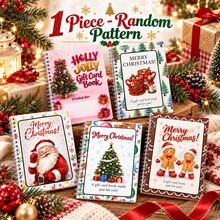 1pc Christmas Gift Card Storage Album, Christmas Theme Gift Card Organizer, Spiral Bound Portable Card Storage Book, Approx. 13*17cm, Multi-Slot Gift Card Storage Design, Christmas Tree, Santa Claus, Gingerbread Man And Other Holiday Pattern Cover, Suitable For Shopping Cards, Prepaid Cards, Coffee Gift Cards, Store Gift Vouchers, Membership Cards And Holiday Gift Cards Classification And Organization - Christmas Gift Card Storage Album - View 6