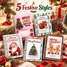 1pc Christmas Gift Card Storage Album, Christmas Theme Gift Card Organizer, Spiral Bound Portable Card Storage Book, Approx. 13*17cm, Multi-Slot Gift Card Storage Design, Christmas Tree, Santa Claus, Gingerbread Man And Other Holiday Pattern Cover, Suitable For Shopping Cards, Prepaid Cards, Coffee Gift Cards, Store Gift Vouchers, Membership Cards And Holiday Gift Cards Classification And Organization - Christmas Gift Card Storage Album - View 2