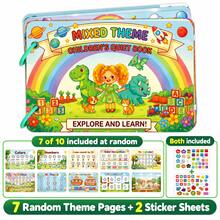 Children's Quiet Book Busy Book, Reusable Sticker Activity Book For Kids 3+, 2 Rings Per Book, 9 Pages Total (7 Theme Base Pages + 2 Sticker Pages), Random Theme Pages, Back Of Stickers With Hook And Loop For Repeated Attachment And Detachment; Dinosaur, Animal, Transportation, Farm, Space And More Themes Available - Multicolor - View 16