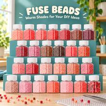 1100pcs Small Bottle Refill Pack, Red Series, DIY Pendant Decoration Keychain Bag Decor, Craft Making Material, Birthday, Graduation, Valentine's Day, Party Gifts, Assorted 2.6mm Fuse Beads - 2.6mm Puzzle Beads - View 11