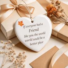 1pc New Friendship Hanging Ornament, 2D Flat Friendship Pendant, Wind Chime Decoration, Suitable For Christmas Tree Decoration And Year-Round Home Decor, Perfect Gift For Friends, Meaningful Keepsake, Flat Hanging Ornament - Multicolor - View 5