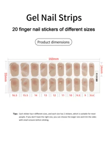 Stiker Kuku Gel Semi Kering Natal, 20 Buah, Tahan Lama, Kualitas Salon, Stiker Kuku Gel Mudah Dipasang & Dilepas dengan Lampu UV - Dusty Pink - View 4