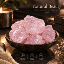 Pink Quartz Rough Asymmetrical Gemstone, Suitable For Jewelry Making, Aquarium Bottom, Vase Filler, Aromatherapy Decor, Can Be Used For Wire-Wrapped Necklace, Bracelet DIY Material - Pink - View 3