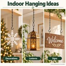 Black Metal Hanging Chain With S-Hook And Snap Clip, Suitable For Plant Baskets, Bird Feeders, Lanterns And Decorations, 25cm - Multiple Styles - View 6