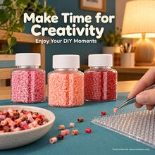 1100pcs Small Bottle Refill Pack, Red Series, DIY Pendant Decoration Keychain Bag Decor, Craft Making Material, Birthday, Graduation, Valentine's Day, Party Gifts, Assorted 2.6mm Fuse Beads - 2.6mm Puzzle Beads - View 3