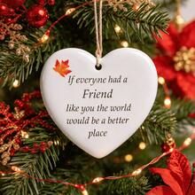 1pc New Friendship Hanging Ornament, 2D Flat Friendship Pendant, Wind Chime Decoration, Suitable For Christmas Tree Decoration And Year-Round Home Decor, Perfect Gift For Friends, Meaningful Keepsake, Flat Hanging Ornament - Multicolor - View 1