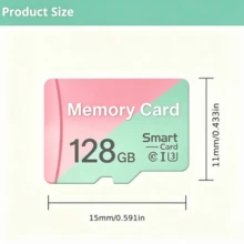 1件 32GB 64GB 128GB 256GB Micro TF SD卡 C10 高速SD卡，適用於4K影片、Steam Deck、相機、手機 - 粉藍色 - 查看 6