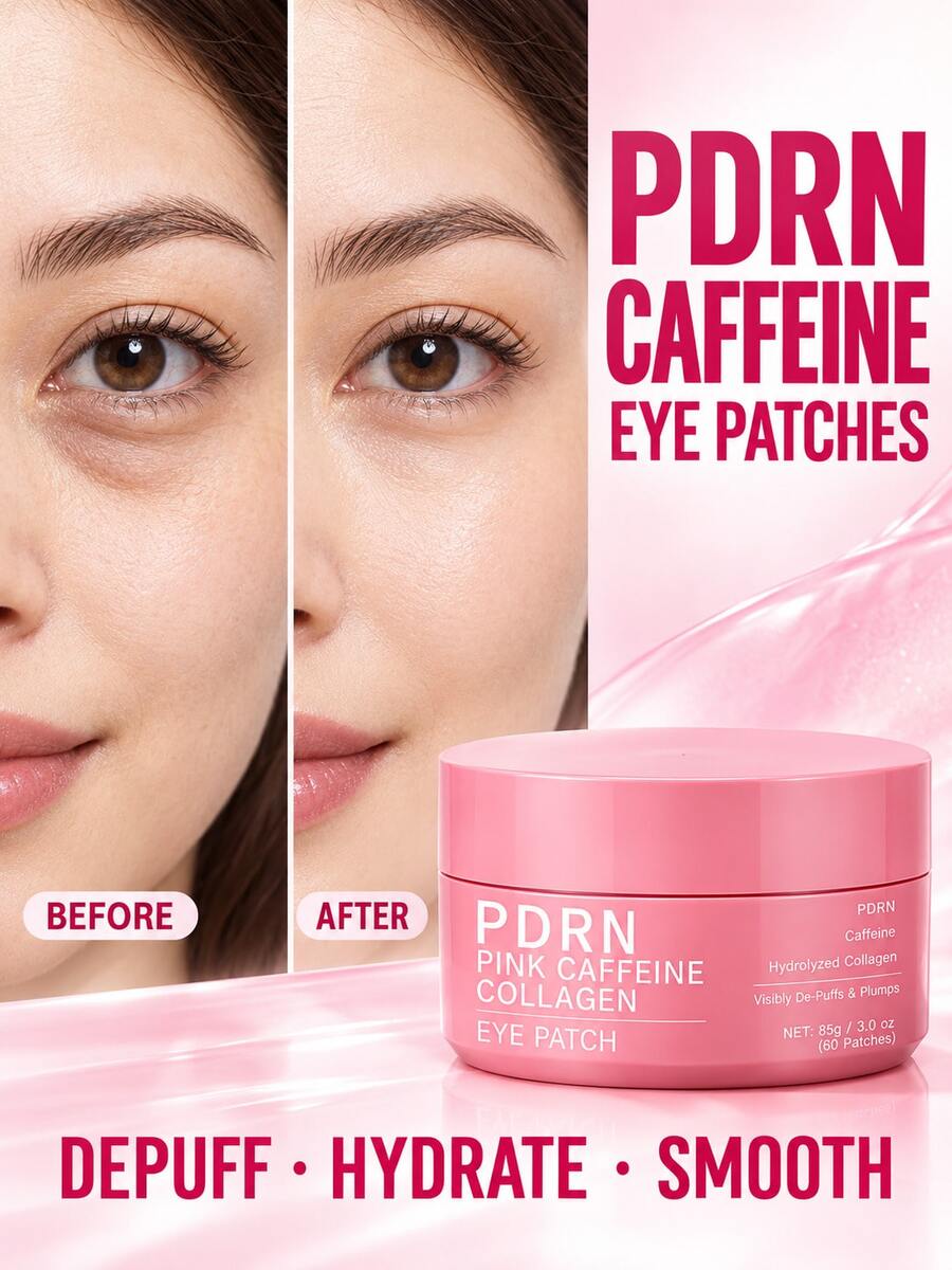 PDRN Caffeine Collagen Eye Patches (60pcs), Containing PDRN, Collagen ...