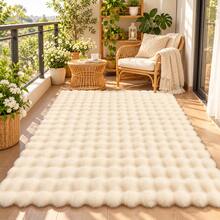 1pc Soft & Fluffy Faux Rabbit Fur Rug, Plush Comfortable Carpet, Minimalist & Elegant, Suitable For Sofa Cushion, Chair Seat, Bedroom Bedside, Living Room & Bedroom Home Decor, Best For Winter Home Decoration, Applicable For Living Room, Bedroom, Bedside, Sofa, Closet Christmas Decor Kitchen Rug - Beige - View 8