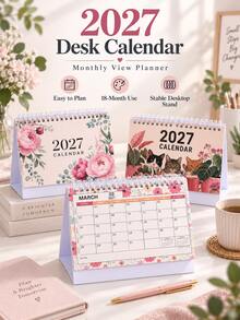 1PC Vintage Plant And Animal Pattern - 2027 Calendar, Coil-Bound Desktop Decorative Calendar, For Scheduling And Time Reminders, A Time Gift For Friends - Single Piece - View 8
