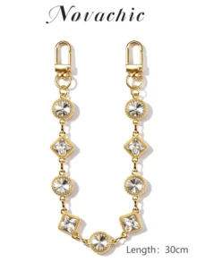 1pc Rhinestone Decorated Women's Bag Chain (First Diamond Shape Round And Square Random) - Gold - View 1