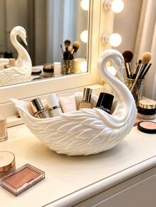 Swan Shaped Storage Tray, Suitable For Entryway Keys, Desk Decor Or Jewelry Storage (Rings, Earrings, Necklaces), Perfect For Vanity Accessory Storage Or Fashionable Bathroom Countertop Decor, Suitable For Living Room, Bedroom And Office - Multicolor - View 15
