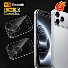 XINHONGYU 2片裝相機鏡頭保護膜，適用於 iPhone 18 Pro Max/18 Pro，防碎裂、強黏性，可搭配手機殼使用，3D 透明鋼化玻璃後置相機螢幕保護膜，透明 - 無色 - 查看 1
