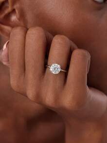 1ct-2ct-3ct Sparkling Round Ring, Engagement Ring, Wedding Ring, Women's Promise Ring, Eternity Ring, Exquisite Jewelry Gift - Silver - View 4
