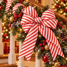 1 Roll 4.5m Red & White Diagonal Striped Ribbon, Christmas Packaging Handmade Decoration Ribbon, Wreath Bow, Holiday Party Decor, Suitable For Gift Wrapping, Festival Decoration (Approx. 4.5m 3.8/2.5/1.9/1.6/4cm) - Multicolor - View 4
