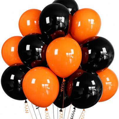 42pcs/24pcs 10inch Orange & Black Latex Balloon Set, Suitable For Halloween, Indoor Party, Birthday Party, Wedding, Balloon Arch, Theme Party, Family Gathering, Opening Ceremony, Anniversary, Outdoor Photo Shoot, Photo Backdrop, Bridal Shower, Gender Reveal Party, Table Decor, Room Decoration, Premium & Mysterious Elegant Atmosphere