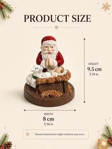 1-Piece Cute Santa Nativity Scene Statue, Santa Claus Praying Beside Baby Jesus And Sheep, Detailed Christmas Tabletop Ornament For Living Room, Entryway, Mantel, Shelf And Holiday Party Decor - 1PC - View 9