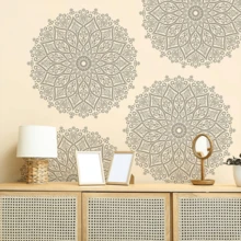 6PCS Large Mandala Flower Painting Templates, (12x12/8x12) Inches, Reusable DIY Hollow Painting Templates, Suitable For Wall Fabric Fence Desktop Holiday Home Decoration - 6pcs Mandala - View 2