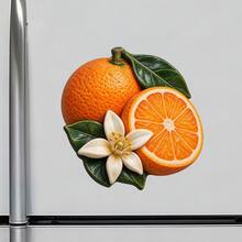 Orange Slice And Blossom Fridge Magnet For Cheerful Citrus Kitchen Moments For All Metal Surfaces Throughout The Home - I - View 2