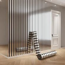 Brodark 1 Roll 40x300cm Self-Adhesive Mirror Striped Design Wall Sticker Wallpaper 3D Wall Panel Removable Gold/Silver Color Stain-Resistant Wear-Resistant Suitable For Hotel, Club, Exhibition Hall Background Wall - Gold and Silver Rolls 40x300cm - View 6