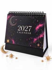 2027 Vintage Black Desktop Calendar With Different Beautiful Covers - The Inner Pages Feature Various Flower Designs, And The Back Can Be Used As A Memo, Perfect As A Gift For A Friend. - Single Piece - View 13