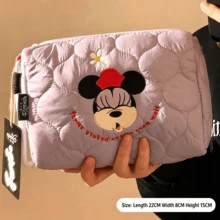 5 Styles/Disney Mickey Mouse Multi-Color Large Capacity Cute Cartoon Sweet Portable Embroidered Storage Bag, Durable Zipper Design, Suitable For Girls Outings, Commuting, Travel, School, Office Storage Of Cosmetics Or Stationery And Other Small Items, Perfect Gift For Halloween, Christmas, Birthday, Valentine's Day For Friends And Family (Randomly Sent) - Multi-color (Style Randomized) - View 6