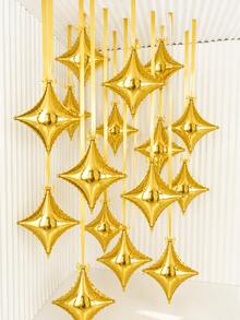 6/12pcs 24 Inch Gold Four-Pointed Star Foil Balloon Set, Includes Ribbon And Glue Dots, Metallic Gloss Hanging Star Balloons, Suitable For Birthday Party, Wedding, Shower Party, Graduation, Anniversary, Christmas, Photo Backdrop, Party And Event Decoration Supplies Set - Gold Four-pointed Star - View 8