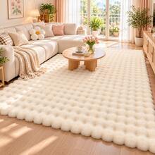 1pc Soft & Fluffy Faux Rabbit Fur Rug, Plush Comfortable Carpet, Minimalist & Elegant, Suitable For Sofa Cushion, Chair Seat, Bedroom Bedside, Living Room & Bedroom Home Decor, Best For Winter Home Decoration, Applicable For Living Room, Bedroom, Bedside, Sofa, Closet Christmas Decor Kitchen Rug - Beige - View 5