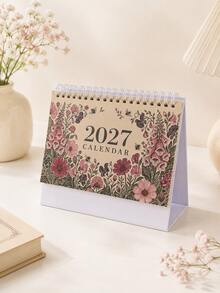1PC Vintage Plant And Animal Pattern - 2027 Calendar, Coil-Bound Desktop Decorative Calendar, For Scheduling And Time Reminders, A Time Gift For Friends - Single Piece - View 14