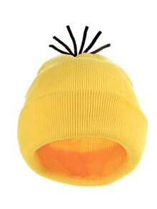 1PC/3PCS Beanie, Unisex, Yellow Knit Hat, Suitable For Halloween, Christmas And Other Occasions, Beanie, Soft And Stylish, Yellow - Multicolor - View 1