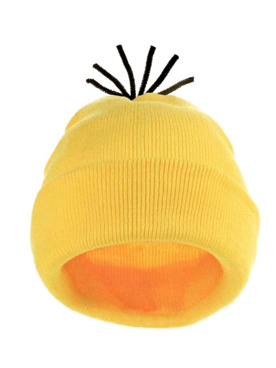 1PC/3PCS Beanie, Unisex, Yellow Knit Hat, Suitable For Halloween, Christmas And Other Occasions, Beanie, Soft And Stylish, Yellow - Multicolor - View 1
