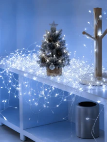 1 String Firecracker Fairy Lights, USB Powered Starry String Lights, Flexible Copper Wire, Warm White, Colorful, Cool White Multiple Light Colors Available. Features Multiple Flashing Light Modes, Adjustable Brightness, Low Power Consumption, And Durable. Can Be Wrapped Around Flower Pots, Tree Branches, Photo Frames, Curtains, Tents, Suitable For Bedroom, Dorm, Party, Christmas, Wedding Decor - M31-firecracker String Lights - View 7
