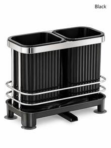 Dish Drainer Rack, Self-Draining Chopstick & Spoon Storage Basket, Household Kitchen Countertop Utensil Tray - Multicolor - View 10