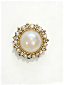 Luxury Pearl Rhinestone Heart & Round Button Covers, Clip On Shirt Cuff Buttons, Clothes Button Accessories For Daily & Banquet Dress Decoration - Multicolor-pearl - View 9
