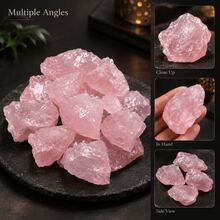 Pink Quartz Rough Asymmetrical Gemstone, Suitable For Jewelry Making, Aquarium Bottom, Vase Filler, Aromatherapy Decor, Can Be Used For Wire-Wrapped Necklace, Bracelet DIY Material - Pink - View 6