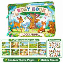 Children's Quiet Book Busy Book, Reusable Sticker Activity Book For Kids 3+, 2 Rings Per Book, 9 Pages Total (7 Theme Base Pages + 2 Sticker Pages), Random Theme Pages, Back Of Stickers With Hook And Loop For Repeated Attachment And Detachment; Dinosaur, Animal, Transportation, Farm, Space And More Themes Available - Multicolor - View 14