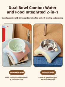 Cat Bowl Dog Bowl Cat Neck Protection High-Foot Bowl, Highly Attractive Rainbow Bridge Pet Bowl, Dog Anti-Choke Slow Feeder Dog Food, Suitable For Small And Medium Dogs Elevated Pet Feeder, Comfortable Feeding Design - 500ml - View 7