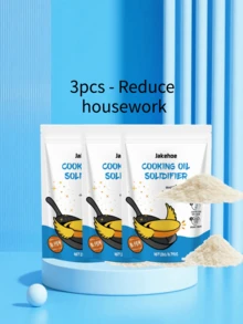 jakehoe 1件/100g 廢油凝固劑，瞬間將廢食用油轉化為固體廢棄物，告別油膩黏稠的傾倒困擾，讓廚房廢棄物處理更乾淨，1件/20g 凝固油塊可直接當垃圾丟棄，告別油垢堵塞水管與黏膩鍋具，保持廚房清新乾淨，減輕清潔負擔，減少油膩感並消除夏季異味 - 粉狀 - 查看 10