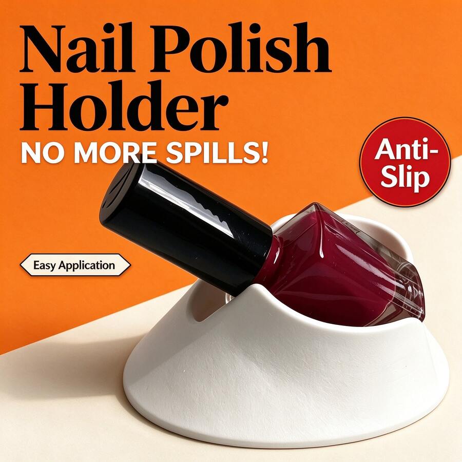 2pcs Universal Slanted Nail Polish Holder, Nail Polish Fixing Clip, Nail Art Tool, Nail Polish Bottle Support Clip With Non-Slip Base - Multicolor - View 1