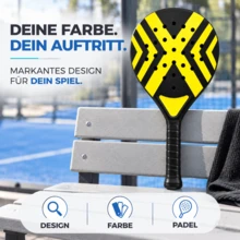 TK Gruppe 2er Padel Set für Erwachsene – Padelschläger mit Meshtasche, Padel Rackets für Anfänger & Fortgeschrittene, Freizeit & Training (Gelb & Weiß) - A - Übersicht 7