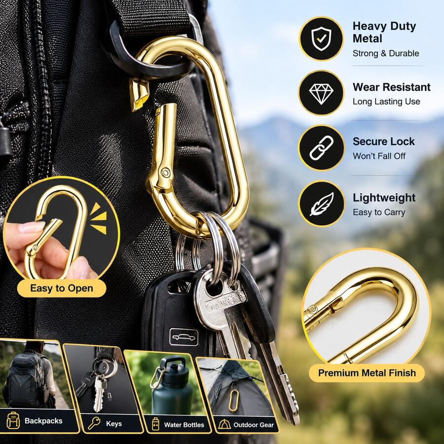 Durable Wear-Resistant Metal Keychain, Minimalist Versatile Style, Round Ring Waist Hang Design, Portable Hook Accessory, Key Bag Pendant, Suitable For Daily Commute, Luggage Decoration, Personal Storage