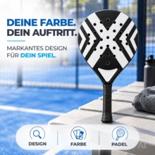 TK Gruppe 2er Padel Racket Set Erwachsene – Padelschläger mit Meshtasche für Anfänger & Fortgeschrittene, Training & Freizeit (2er Set Pink & Schwarz/Weiß) - A - Übersicht 9