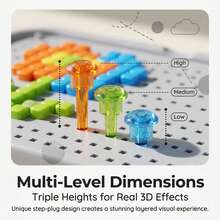 Children's 3D Pixel Mushroom Peg Puzzle Toy, DIY Creative Plug-In Building Block Set With Portable Storage Box, Fine Motor Skills Educational Gift, Suitable For Boys And Girls - Multicolor - View 6