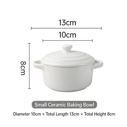 Ceramic Stew Pot With Lid Double Handle Egg Steamer Bowl Oven  Air Fryer Compatible Water Bath Steaming Baking Bowl Heat Resistant Soup Crock Multi-Purpose Household Tableware For Home Kitchen Stewing Cooking Baking Essentials 1pcs