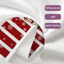 2pcs/Pack Christmas Snowman Cat Pattern Cleaning Cloth, Christmas Decoration, Soft High Absorbent Kitchen Towel, Winter Home Decor, Christmas Gift, Tea Towel, Hand Towel, Suitable For Kitchen, Bathroom Decor, Restaurant Decor, Christmas Decor, Daily Use, Party, Gathering, Dinner - Red - View 6