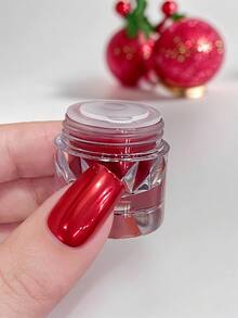 Chinese Red Mirror Powder, Valentine's Day Limited Edition, New Year Red Titanium Powder High-End Rouge Red Mirror Powder Glitter, Nail Design DIY Accessories, Nail Art Supplies - Multicolor - View 1